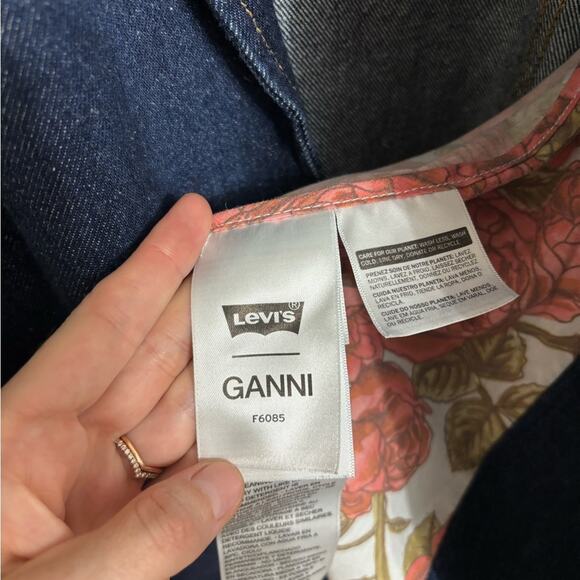 GANNI x Levi’s Double-Breasted Oversized Denim Jacket - Size S - Picture 8 of 11
